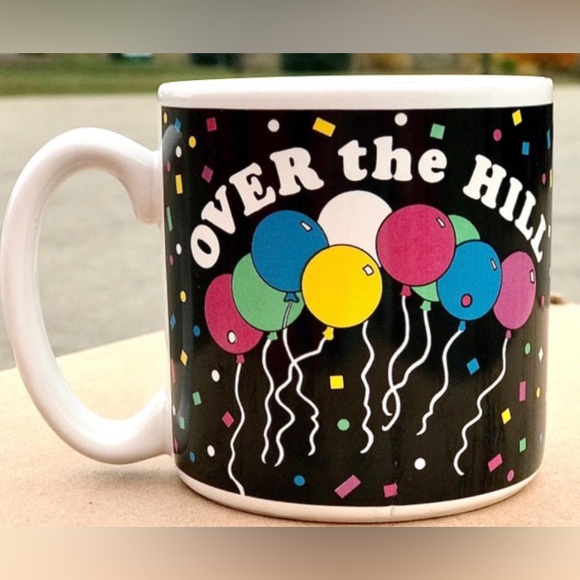 Vintage 1990 OVER THE HILL Susan Burger Artist Signed Ceramic Coffee Mug - Picture 7 of 10